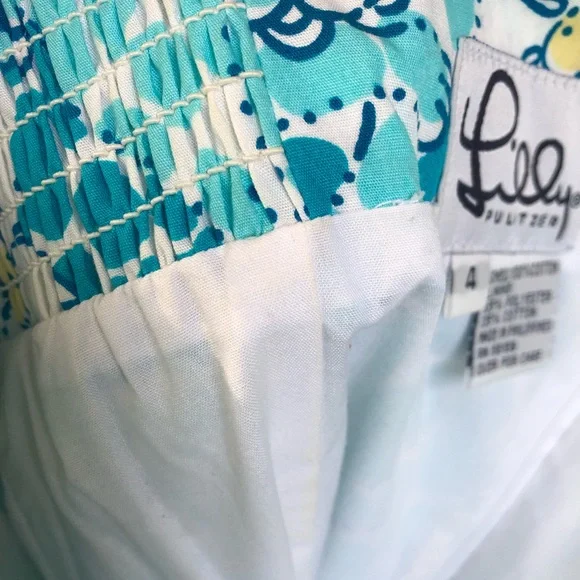 Vintage Lilly Pulitzer blue leopard flower dress, size 4 - Picture 8 of 8